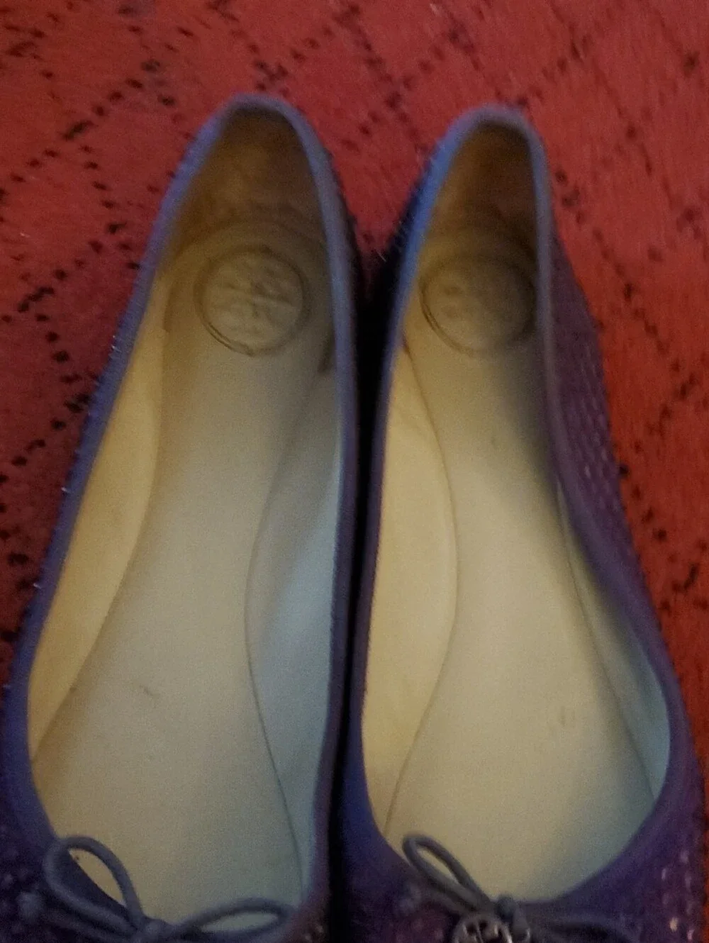 Tory Burch Purple Crystal-Embellished Ballet Flats